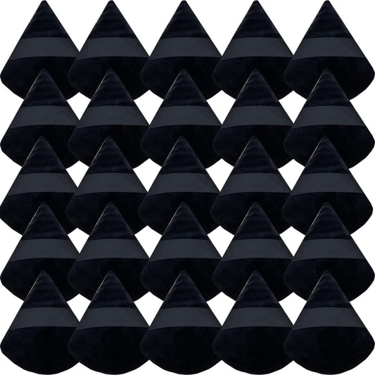 GXXMEI 30PCS Powder Puff Face Soft Makeup Sponge, Triangle Powder Puffs for Loose Powder Mineral Powder Velour Puff for Face Exquisite Makeup Eyes Contouring, Beauty Makeup Tools-Velvo Beauty