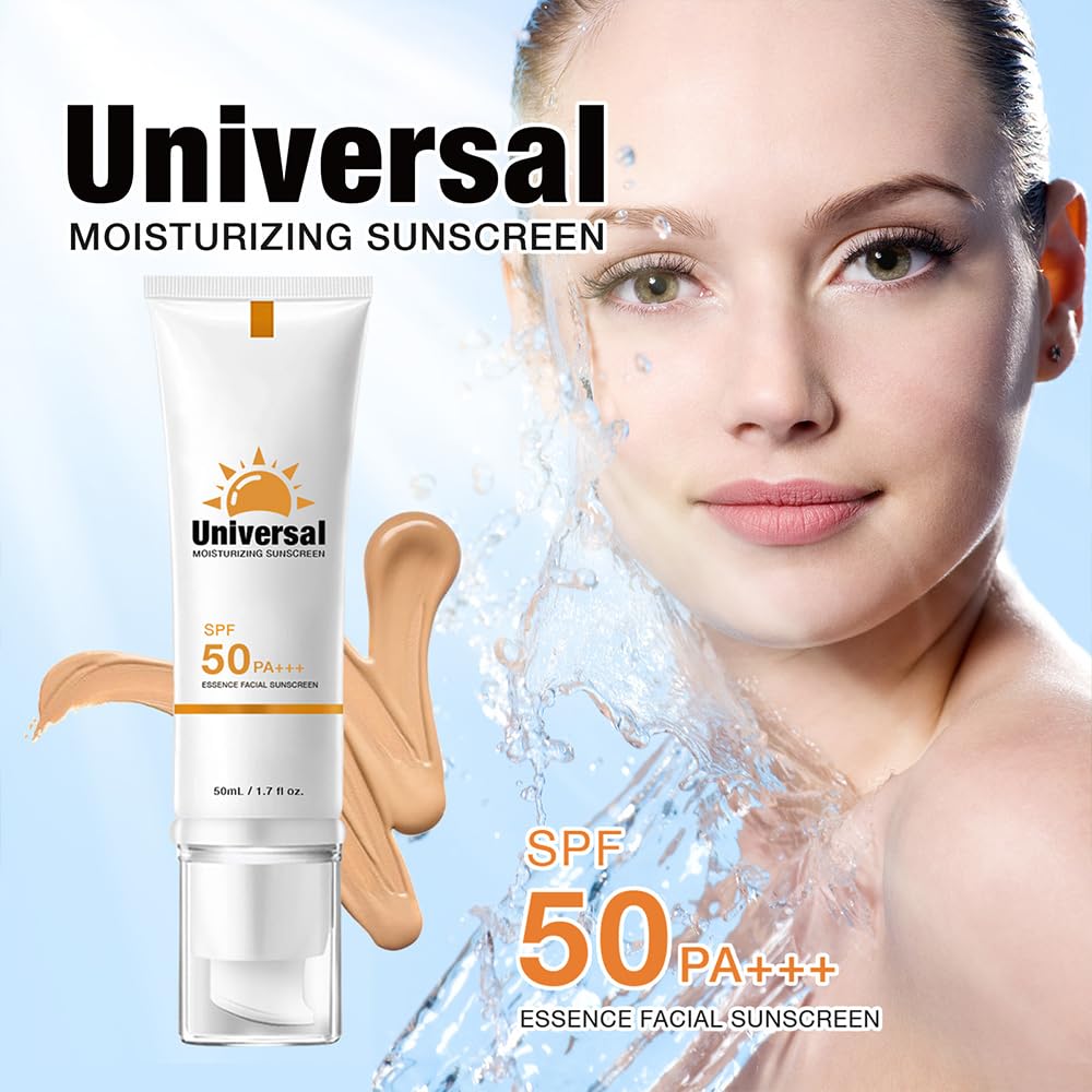 Tinted Sunscreen For Face SPF 50, 2 PCS Universal Protector Solar 50 Moisturizer, Hydrating Sun Essence Face Sunscreen, UV Defense, Travel Size, 50ml-Velvo Beauty