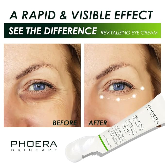 Phoera Revitalizing Eye Cream Brighten Hydrate Reduce The Fine Lines, Dark Circle Wrinkles And Puffiness For Men And Women Skin Loving Ingredients Apply In Morning And At Night-Velvo Beauty