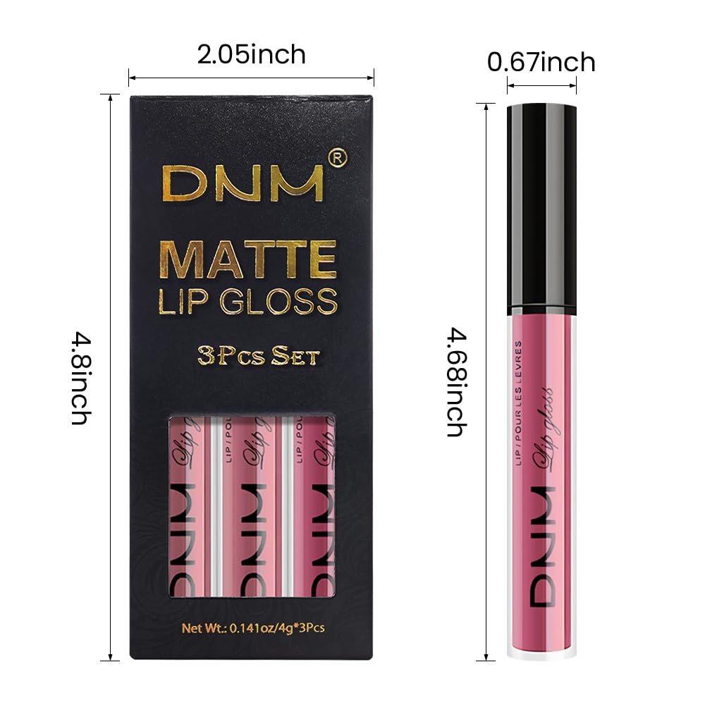evpct 3Pcs Light Neutral Mauve Matte Liquid Lipstick Lip Stain Sets for Women, Matte Lipstick Long Lasting Waterproof Permanent 24 Hours original, Magic Lip Sticks Pack for Halloween Daily Makeup-Velvo Beauty