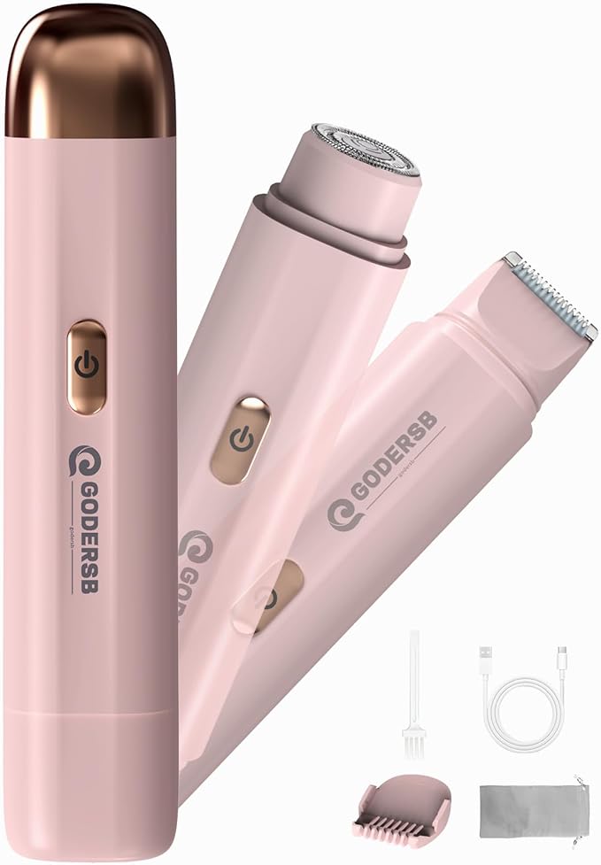 Bikini Trimmer for Women, Waterproof Electric Bikini Shaver Cordless Recharge Razors for Women for Leg Bikini Area Face Armpit & Body Trimming, Ideal Gifts for Ladies - Pink-Velvo Beauty