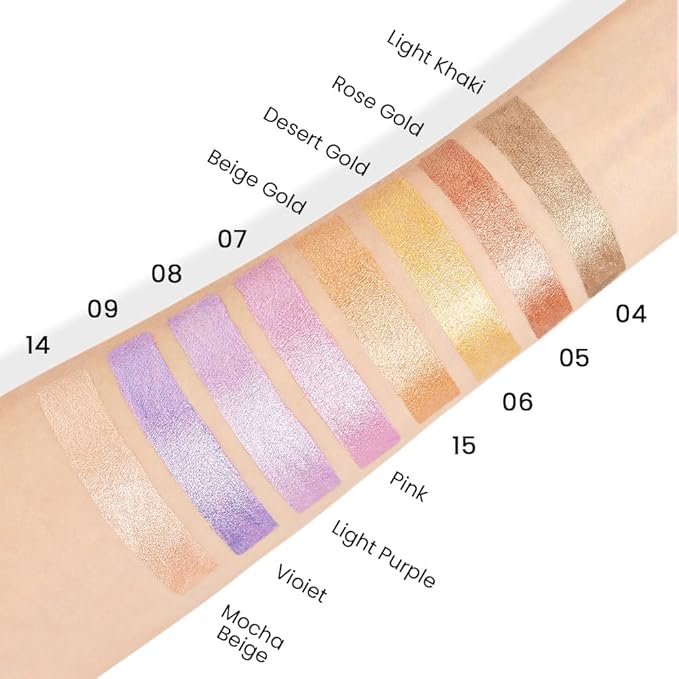 evpct 4Pcs Cream Eye Shadow Brightener Sticks Set for Eyes, Light Khaki Bronze Desert Beige Gold Shimmer Metallic Eyeshadow Pencil Applicator Stick Palette Makeup Waterproof sombras en crema para ojos-Velvo Beauty