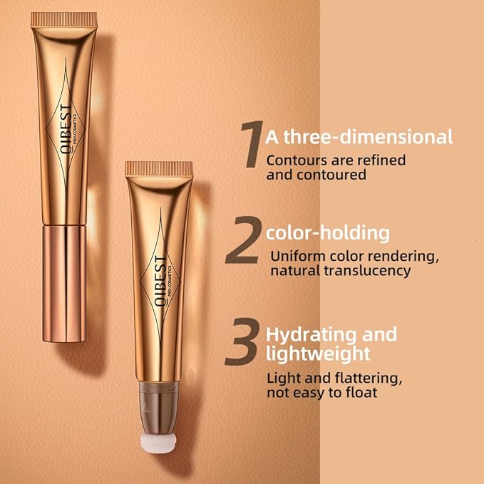 Highlighter Beauty Wand, Shimmer Liquid Highlighter Stick with Cushion Applicator, Lightweight Super Silky Cream Body Face Glowing Highlight Makeup-Velvo Beauty