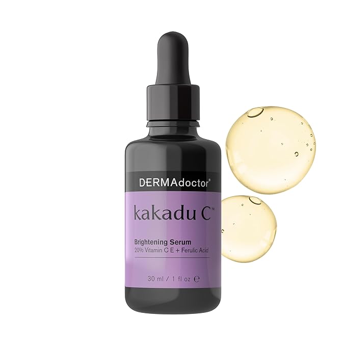DERMAdoctor Vitamin C Face Serum 20% Vitamin C, Vitamin-E, Ferulic Acid, Ascorbic Acid Concentrated Dermatologist-Formulated Anti-Aging, Hydrating & Discoloration Correcting Serum for Face -1.0 fl oz-Velvo Beauty