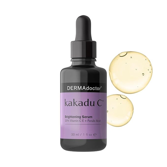 DERMAdoctor Vitamin C Face Serum 20% Vitamin C, Vitamin-E, Ferulic Acid, Ascorbic Acid Concentrated Dermatologist-Formulated Anti-Aging, Hydrating & Discoloration Correcting Serum for Face -1.0 fl oz-Velvo Beauty