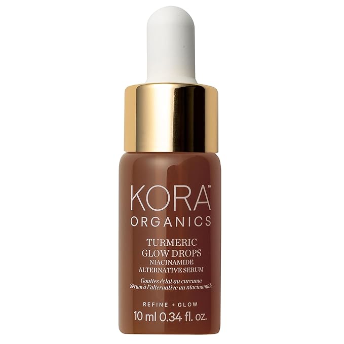 KORA Organics Turmeric Glow Drops, Niacinamide Alternative Face Serum for Radiance, Texture and Pore Appearance, Certified Organic, Vegan, 0.34 fl oz-Velvo Beauty