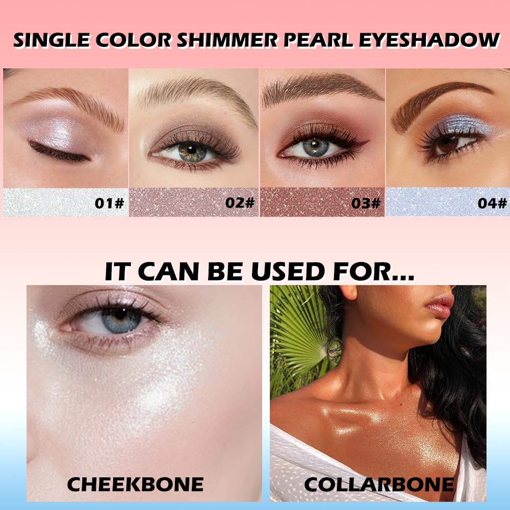 Light Blue Shimmer Single Eye Shadow Palette Makeup with Mirror,Neutral Powder Monochrome Eyeshadow for Older Women,Waterproof Long Lasting Naturing-Looking sombras para ojos-Velvo Beauty