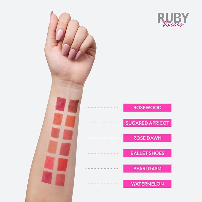 Ruby Kisses Duo Cream Blush, Smooth, Natural-Looking, Long-Lasting Face Makeup Blush for Cheeks, Lips, and Eyes, Buildable and Blendable, Infused with Green Tea, Aloe Vera Extract, and Hyaluronic Acid (Rosewood)-Velvo Beauty