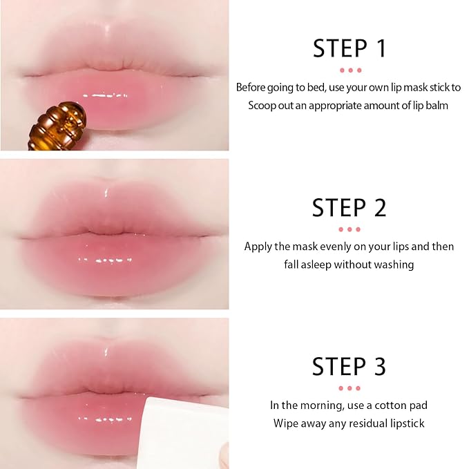 3 PCS Bee Lip Balm Honey Pot, Honey & Strawberry & Watermelon Lip Mask Overnight Propolis Moisturizing Lip Balm Hydrating Prevention Dry and Crack Lip Scrubs Exfoliator Lip Wrinkle Care (Set B)-Velvo Beauty