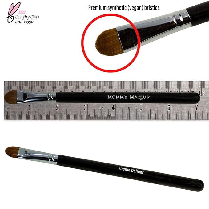 Creme Definer Eyeshadow Brush (1 Pc) Soft & Thick Premium Synthetic Vegan Bristles, Flat Cream Eye Shadow Brush for Makeup Artist-Quality Results, Cruelty-Free by Mommy Makeup-Velvo Beauty