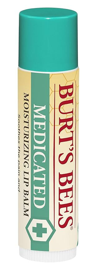 Burt's Bees Medicated Lip Balm, With Eucalyptus Oil and Menthol, Tint-Free, Natural Origin Lip Care, 2 Tubes, 0.15 oz.-Velvo Beauty