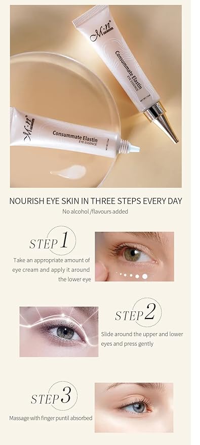 Consummate Eye Essence Elastin Anti Aging Eye Serum | Visibly Reduce Under Eye Wrinkles, Puffiness, Bags and Dark Circles | By The Clique-Velvo Beauty