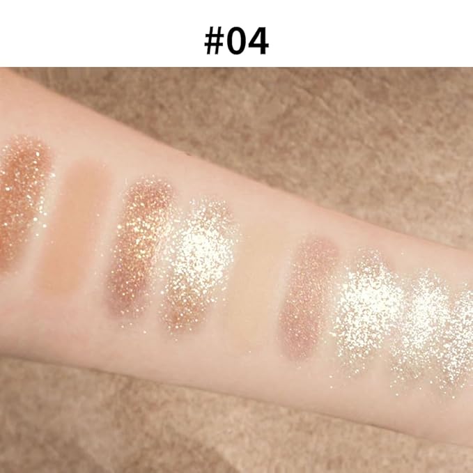 Eyeshadow Palette Makeup- 9 Colors Naked Eyeshadow Palette Matte Shimmer Korean Natural Eye Shadow palettes Highly Pigmented Naturing-Looking Long Lasting (#04)-Velvo Beauty