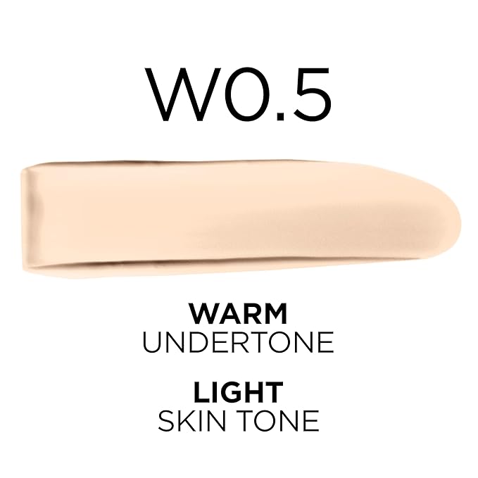 L'Oreal Paris True Match Super-Blendable Foundation, Medium Coverage Liquid Foundation Makeup, W0.5, Light, 1 Fl Oz-Velvo Beauty