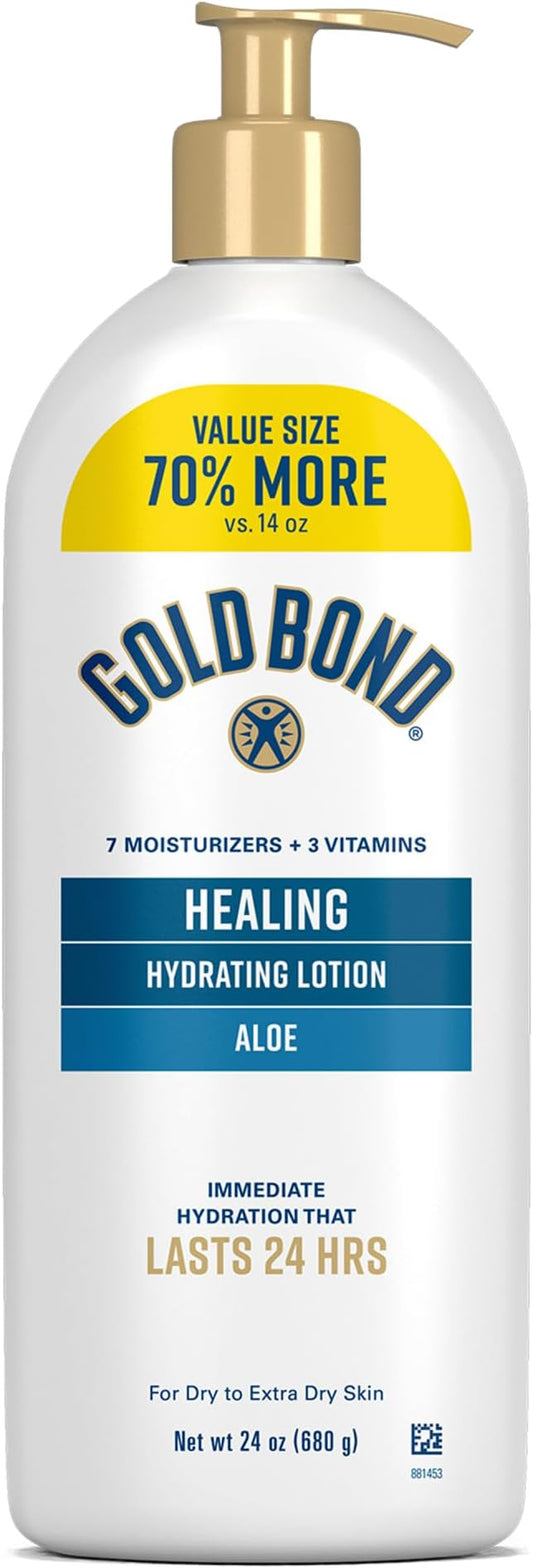 Gold Bond Healing Hydrating Lotion with Aloe Moisturizes, Heals & Smooths Dry Skin, Delivers Immediate 24-Hour Hydration, Value Size, 24 oz.-Velvo Beauty
