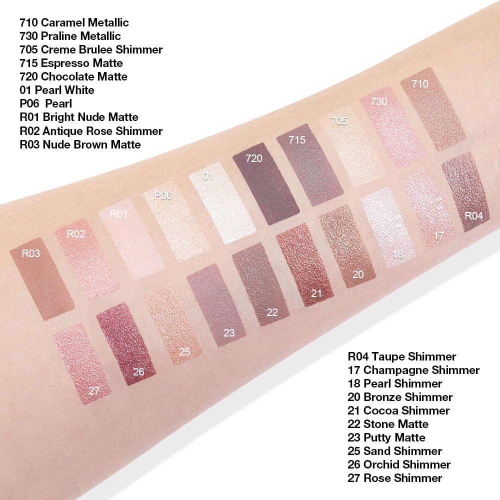 Single Cream Bright Nude Matte Eyeshadow Palette Makeup, Natural Single Mini Instant Holographic Eyeshadow For Women, Sombras Crema Para Ojos, Talc, Paraben & Cruelty Free, R01-Velvo Beauty