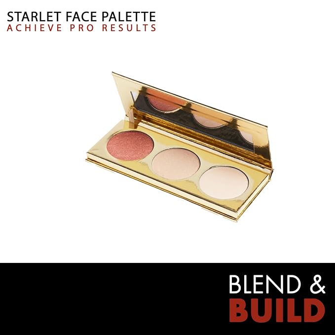 Makeup Highlighter Palette Trio (Starstruck) by Gerard Cosmetics | Vegan Powder Highlighter Makeup Palette with Three Luminous Shades | Cruelty Free and Made in the USA-Velvo Beauty