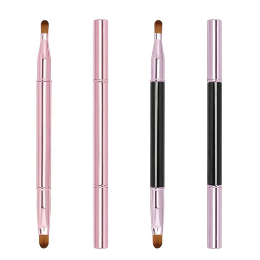 Unaone 2 Pack Lip Brush for Lipstick, Dual-Ended Lip Makeup Brush with Lid, Lipstick Brush for Lip Gloss-Velvo Beauty