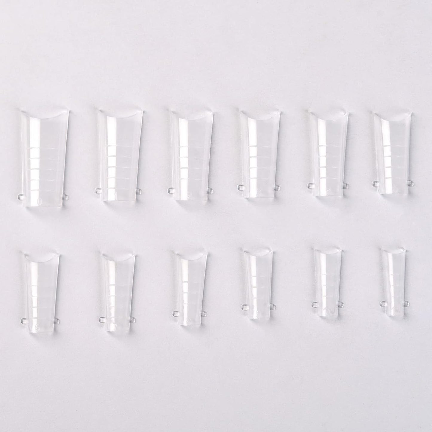 KADS 120PCS Clear Full Cover Dual Nail System Form UV Gel Acrylic Nail Art Mold Artificial Nail Tips with Scale for Extension (MODEL 7)-Velvo Beauty