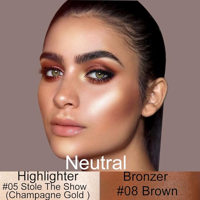 evpct 2Pcs Face Cream Contour Sticks Makeup Highlighter Highlight Brown Creme Cheek Contour Sticks contorno en crema Bronzer Bronzing Foundation Stick Kit Powder Shadow Shading Face Contour 05&08-Velvo Beauty