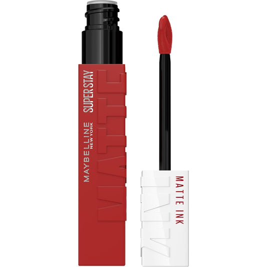Maybelline Super Stay Matte Ink Liquid Lipstick Makeup, Long Lasting High Impact Color, Up to 16H Wear, Hustler, Red Brown, 1 Count, Packaging May Vary-Velvo Beauty