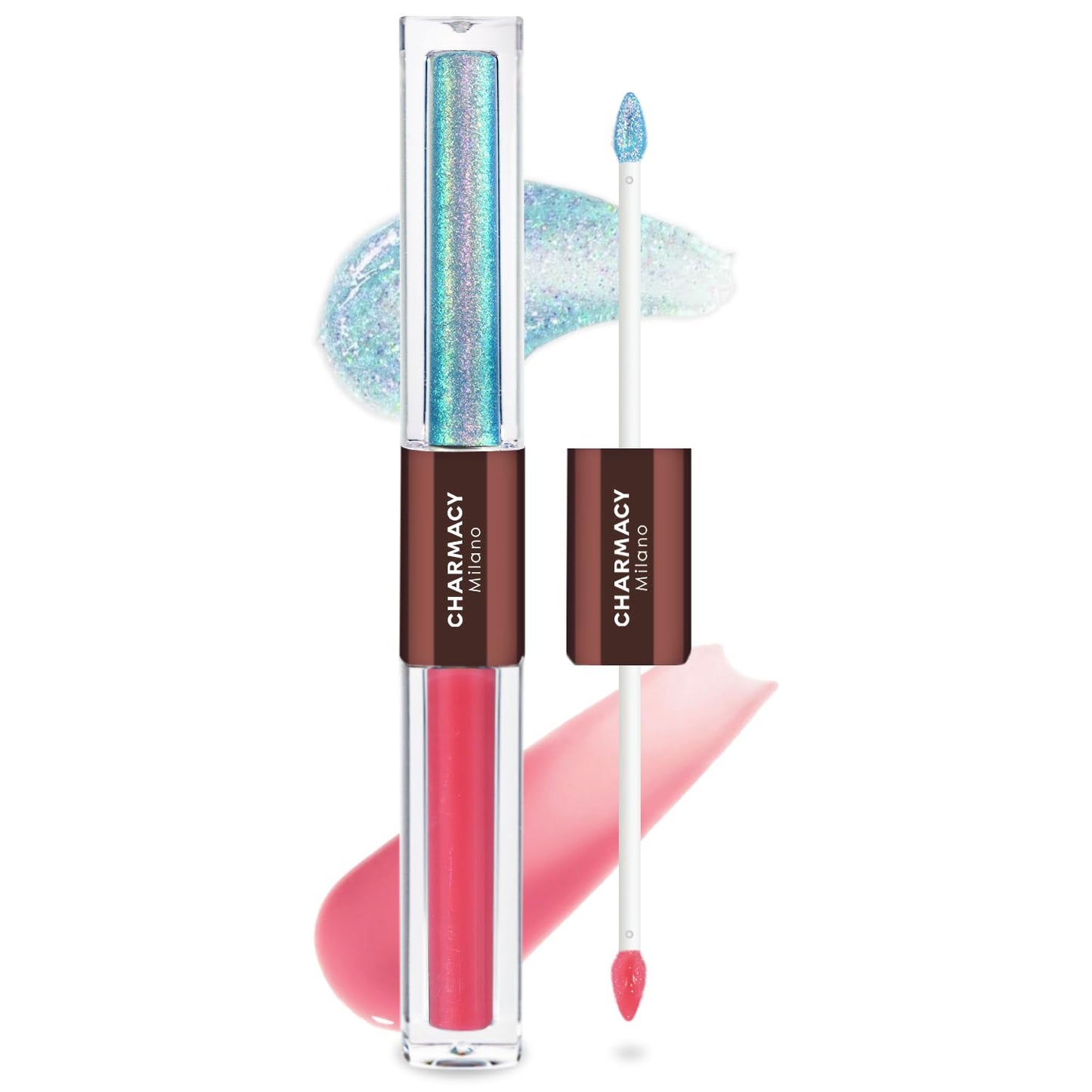 CHARMACY 2 In 1 Multichrome Moisturizing Lip Gloss, Double Head Liquid Lipstick, Mirror Waterproof Long Lasting No Fading Lip Balm, Hydrating Lip Plumper Waterlight Glossy Makeup #004-Velvo Beauty