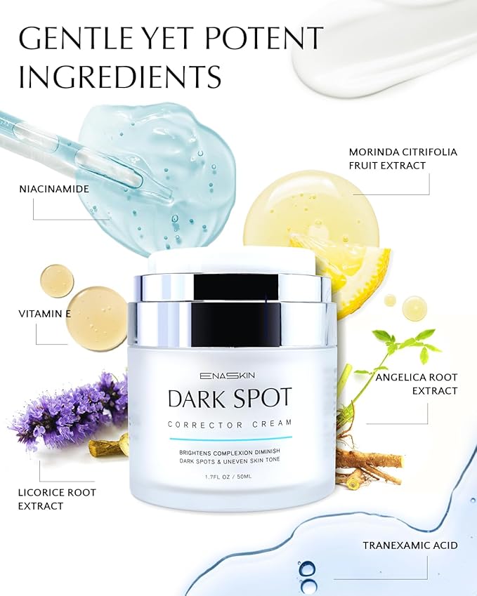 Dark Spot Remover for Face and Body: Hyperpigmentation Treatment - Natural Ingredient - Freckle/Melasma/Sun Spot/Age Spot Remover - Dark Spot Corrector Cream for Women and Men-Velvo Beauty
