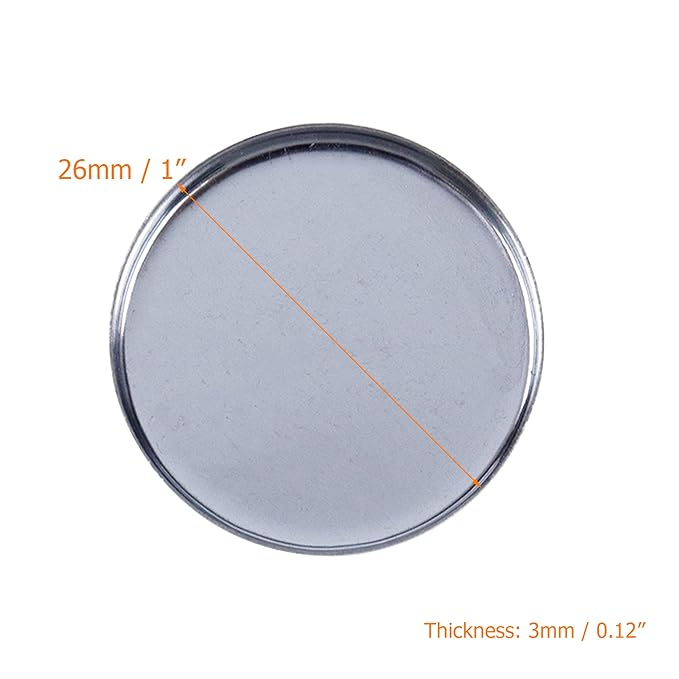 Pack of 30 Empty Round Metal Pans 26mm Eyeshadow Palette Pans Replacement for Magnets Makeup Palettes (3mm Height) Silver-Velvo Beauty