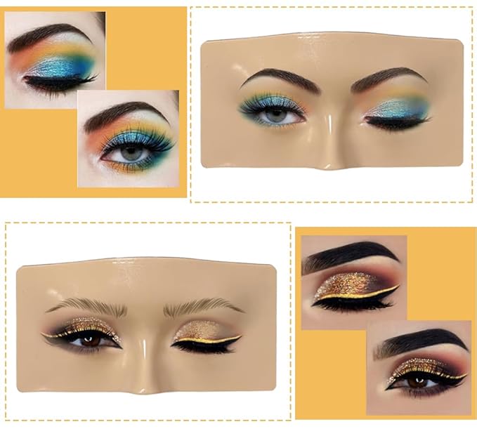 Makeup Practice Face, Makeup Mannequin Face with Makeup Practice Face Board, 3D Reusable Practice Eye Makeup Face Eyeshadow Mannequin for Professional Makeup Artists and Beginner to Practice Makeup-Velvo Beauty