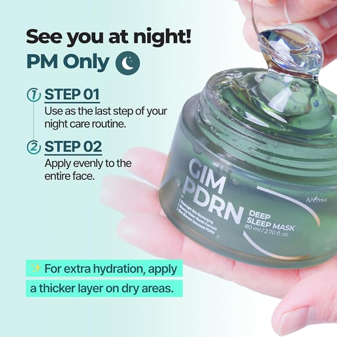 IsNtree Gim PDRN Deep Sleep Mask 80ml, 2.7 fl oz | Korean SEAWEED Skincare Sleeping Mask gel | Night Cream | Facial Mask | Overnight Gel mask for Hydration & Skin Bounce-Velvo Beauty