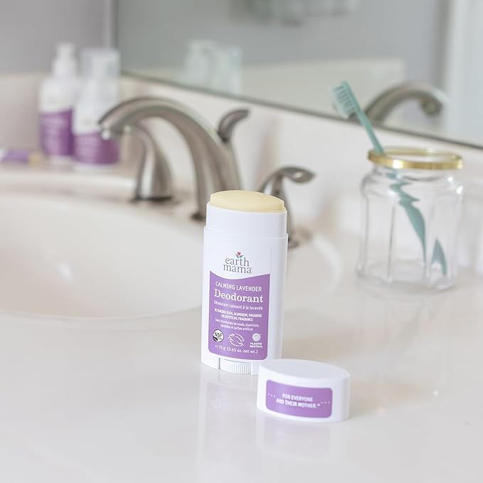 Earth Mama Calming Lavender Deodorant | Safe for Sensitive Skin, Pregnancy and Breastfeeding, Contains Organic Lavender, Calendula and Coconut Oil, No Baking Soda or Aluminum, 2.65-Ounce-Velvo Beauty