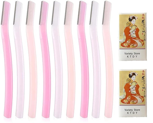 Facial Razor Large for Women Pack of 9(3pcs x 3 packs) Includes MAYAX Original Oil Blotting Paper japan import-Velvo Beauty