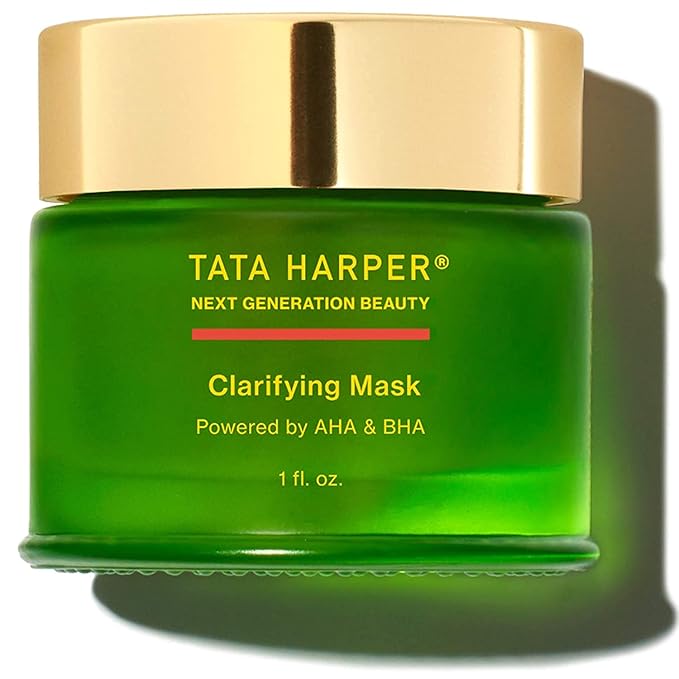 Tata Harper Clarifying Mask, BHA Face Mask for Blemishes, Exfoliating Face Mask with AHA's, Natural Skincare, 30ml-Velvo Beauty