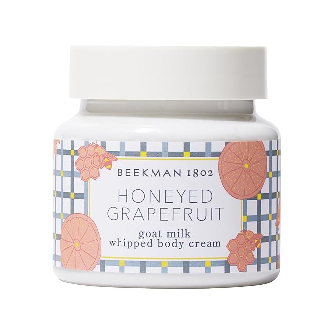Beekman 1802 Whipped Body Cream, Honeyed Grapefruit - Scented - 8 oz - Intensely Hydrating & Softens Skin - With Goat Milk - Good for Sensitive Skin - Cruelty Free-Velvo Beauty