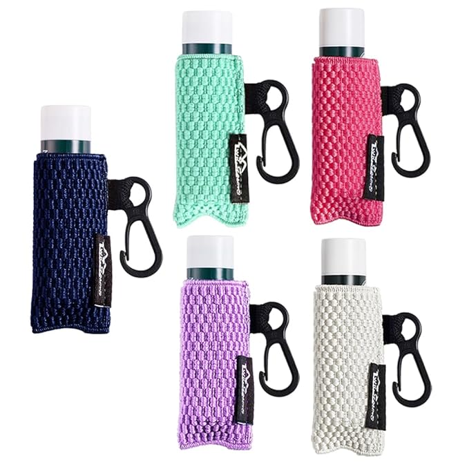WKieason Lip Balm Sleeves Holder Keychain 5pcs Clip on Chapstick Keychain Holder Pouch Tight-Knit Elastic Lipstick Key Chain Holder-Velvo Beauty
