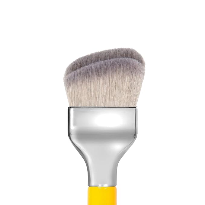 Bdellium Tools Professional Makeup Brush - Studio Series 971 Large Slanted Double Dome Blender - With Soft Synthetic Fibers, For Quick & Easy Application and Blending (Yellow, 1pc)-Velvo Beauty