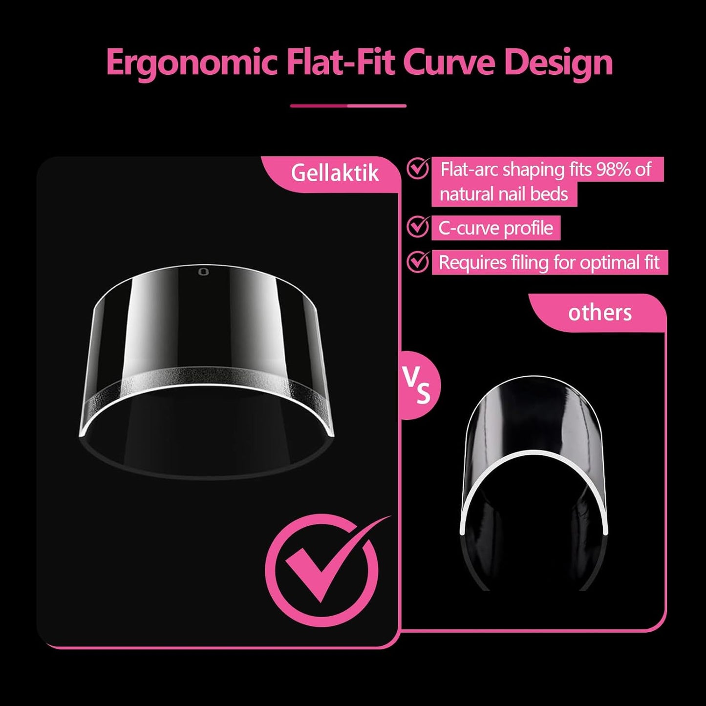 Long Coffin Nail Tips 500PCS, Clear Acrylic Full Cover Gel Press on Nail Tips for DIY Salon, 10 Sizes Pre-Shaped False Nails with Glossy Finish, Professional Manicure Kit & Easy Application-Velvo Beauty