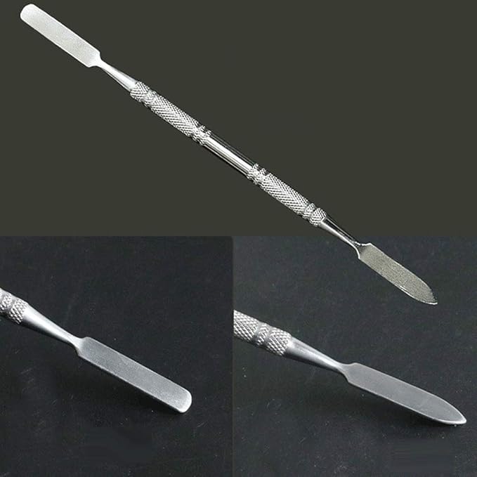 4 Pieces Makeup Spatula Cosmetics Mixing Spatula Stainless Steel Cosmetic Makeup Spatula Makeup Palette Spatula Tool Double Headed Makeup Stirring Spatula Makeup Accessories(150 mm, Silver)-Velvo Beauty
