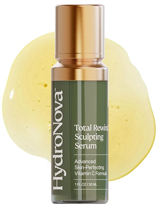 HYDRONOVA Total Rewind Sculpting Serum 1 fl oz | Line-Smoothing, Dark Spot Corrector | Vitamin C, Niacinamide, Kojic Acid, Peptides | Radiant Glow, Balanced Complexion | AM Formula-Velvo Beauty