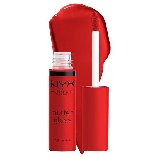NYX PROFESSIONAL MAKEUP Butter Gloss, Non-Sticky Lip Gloss - Apple Crisp (Modern Red)-Velvo Beauty