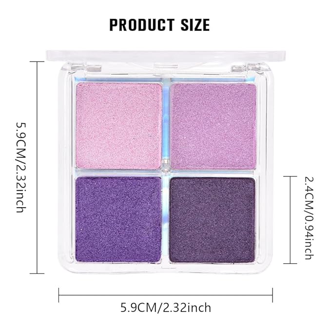 evpct Eyeshadow Quad Palette, Nude Pink Orchid Lavender Dark Purple Glitter Shimmer Metallic Matte High Pigment Eye Shadow Palette Makeup for older Women, Smudge Proof, Vegan Cruelty-free, Seductive-Velvo Beauty