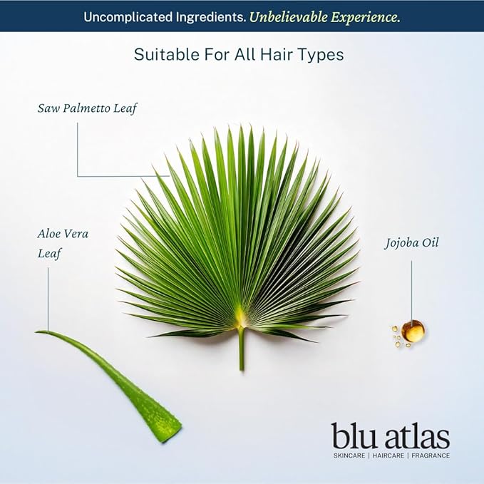 Blu Atlas Men's Natural Shampoo – Organic, Sulfate-Free, Paraben-Free – Deep Cleansing & Hydrating – Santal Cedar Scent – Made in America – 8 oz-Velvo Beauty