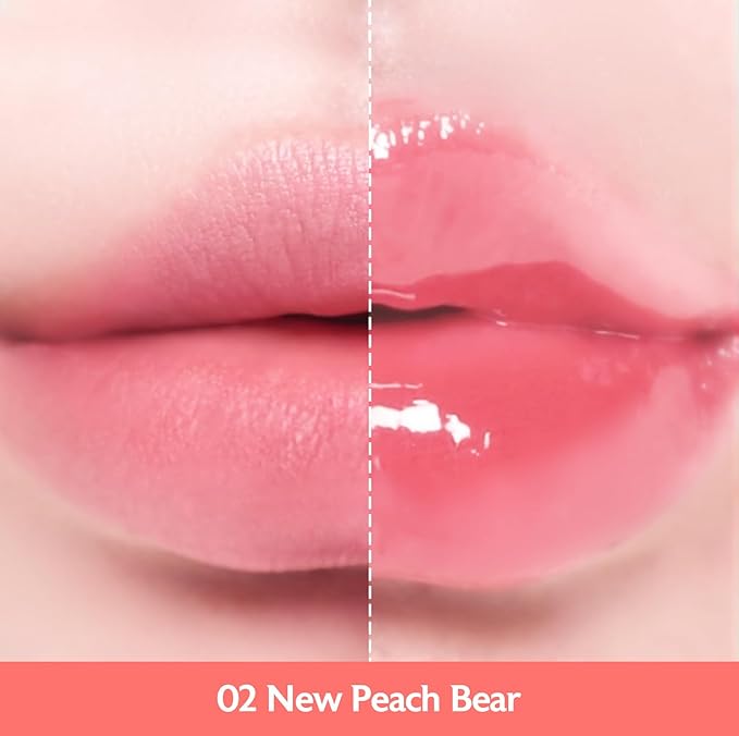MILKTOUCH Jelly Fit Lip Tint (01 New Peach Bear) with Cooling Plumping Effect and Water-Based Non-Sticky Texture | Long Lasting Korean Beauty Lipstain Tinted Gloss Oil Brown K Makeup-Velvo Beauty
