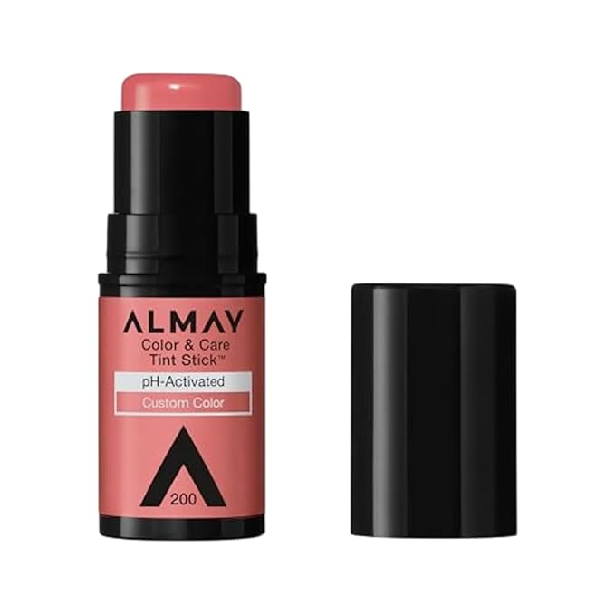 Almay Lip and Cheek Tint, Color & Care Tint Stick, Multi-Use Moisturizing Blush and Lip Color, Dewy Finish, 200 Coral Flush, 0.25 oz-Velvo Beauty