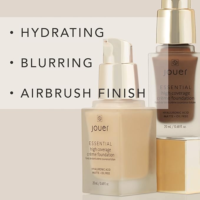 Jouer Essential High Coverage Crème Foundation | Men & Women | Available in 50 Shades for All Skin Tones | Healthy Ingredients | Paraben, Gluten & Cruelty Free | Vegan Friendly-Velvo Beauty