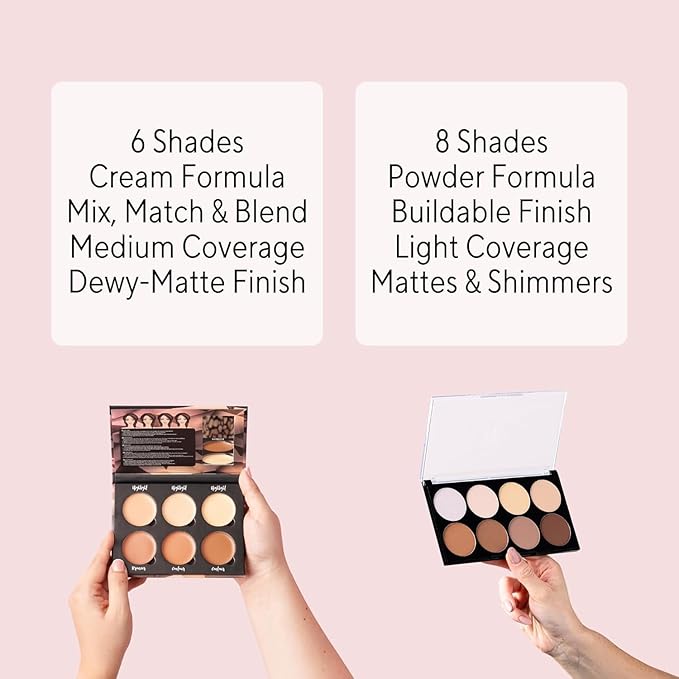 W7 Lift & Sculpt, Shape & Glow Set - 2 Piece Set - Cream Contour & Powder Contour Palette Duo-Velvo Beauty
