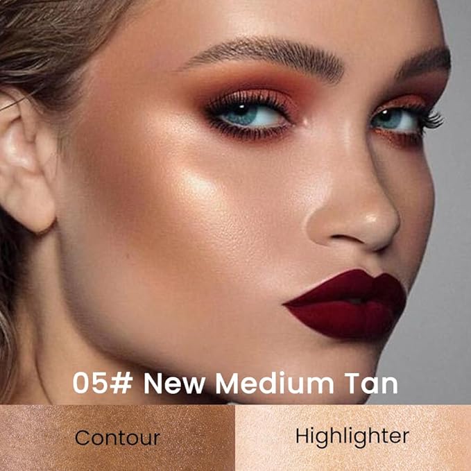 evpct 2in1 Face Shaping & Contouring Stick Cream Contour Concealer Bronzer Stick Makeup Kit for Beginner Face Highlighter Makeup Stick contorno maquillaje de maquillaje profesional,NEW Medium Tan-Velvo Beauty