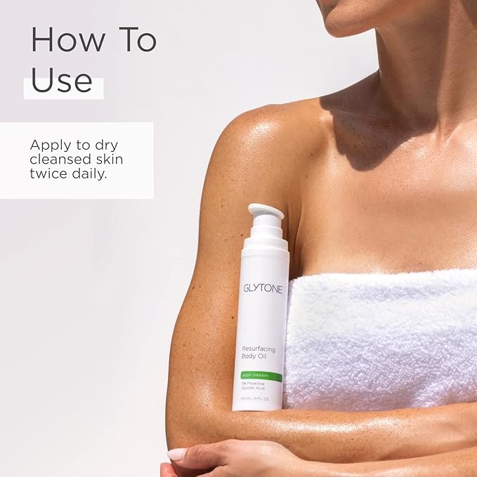 Glytone Resurfacing Body Oil– Nourishing & moisturizing anti aging Body Oil for dry Skin & Keratosis Pilaris –5% Proactive Glycolic Acid After Shower oil for Body–Unscented, Non Toxic 4 Fl oz-Velvo Beauty