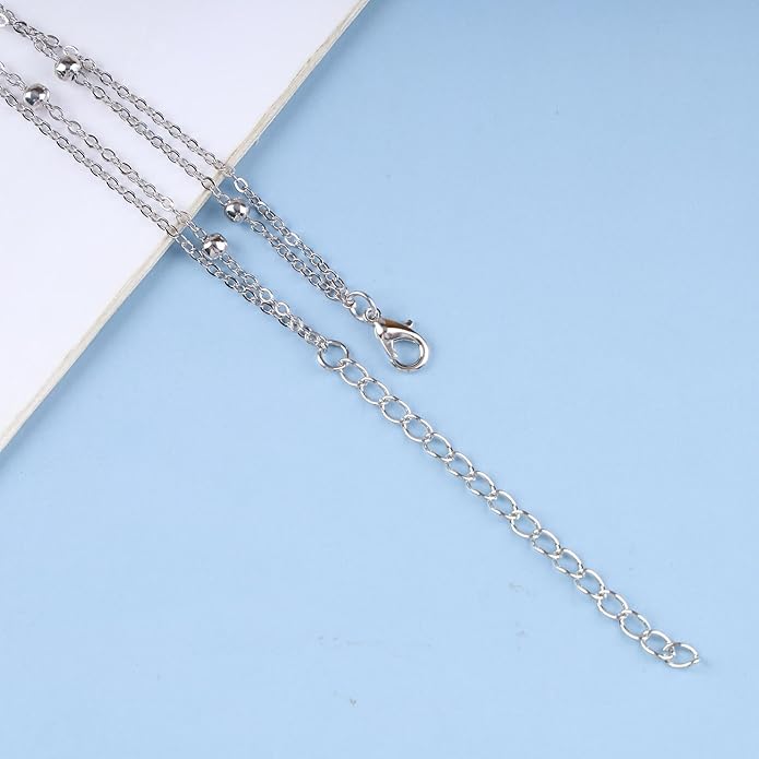 Vintage Layered Wing Dangle Necklace Angel Wing Pendant Necklace Tiny Wing Choker Necklace Silver Angel Wing Necklace Jewelry for Women-Velvo Beauty