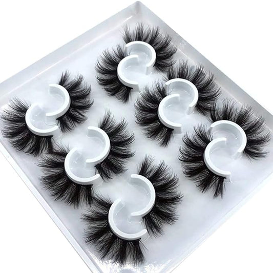 HBZGTLAD 6 Pairs Fluffy False Eyelashes Natural Faux Mink Strip 3D Lashes Pack (MDF-12)-Velvo Beauty